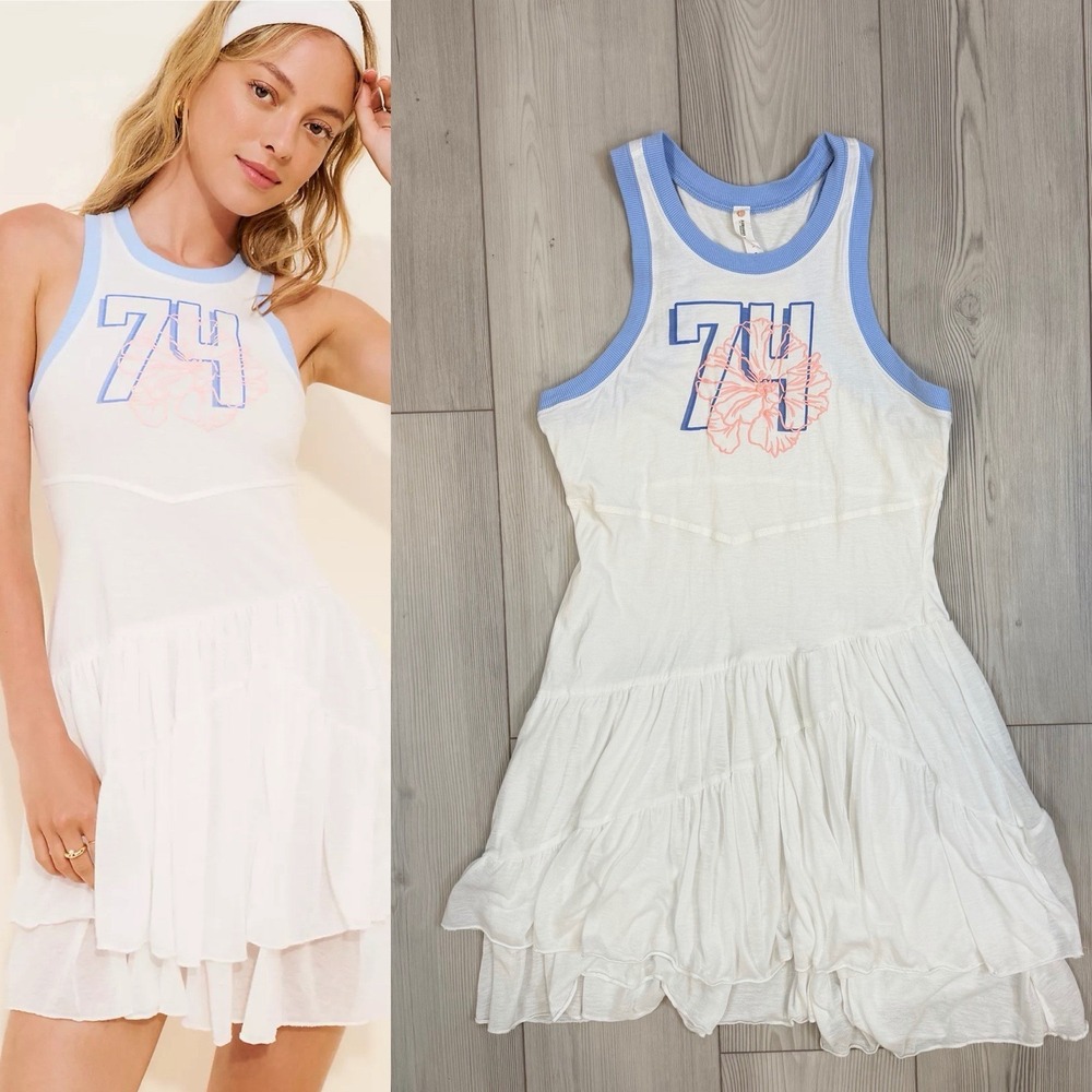 ANTHROPOLOGIE $118 Daily‎ Practice Varsity 74 Tiered Tank Dress Size Small